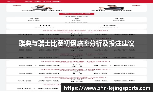 瑞典与瑞士比赛初盘赔率分析及投注建议